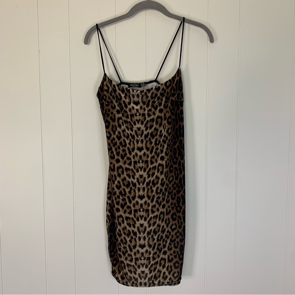 Nasty Gal Velvety Cheetah Slip Dress 6 - Picture 2 of 7